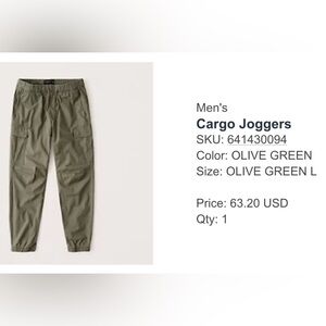 Abercrombie & Fitch Olive Cargo Joggers